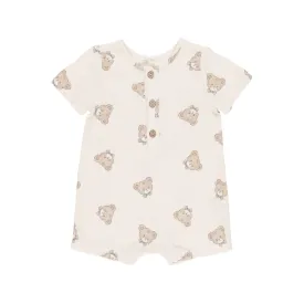 Short Sleeve Woven Romper - Teddy by Quincy Mae