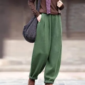 spring pants for women Loose Boho Vintage Linen Bloomers