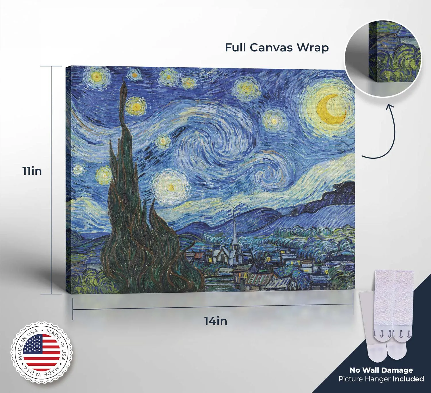 Starry Night Canvas Print, Van Gogh Wall Art, Starry Night Canvas Wall Art, Vincent Van Gogh Wall Art, Ready To Hang for Living Room Home Wall Art, C2436