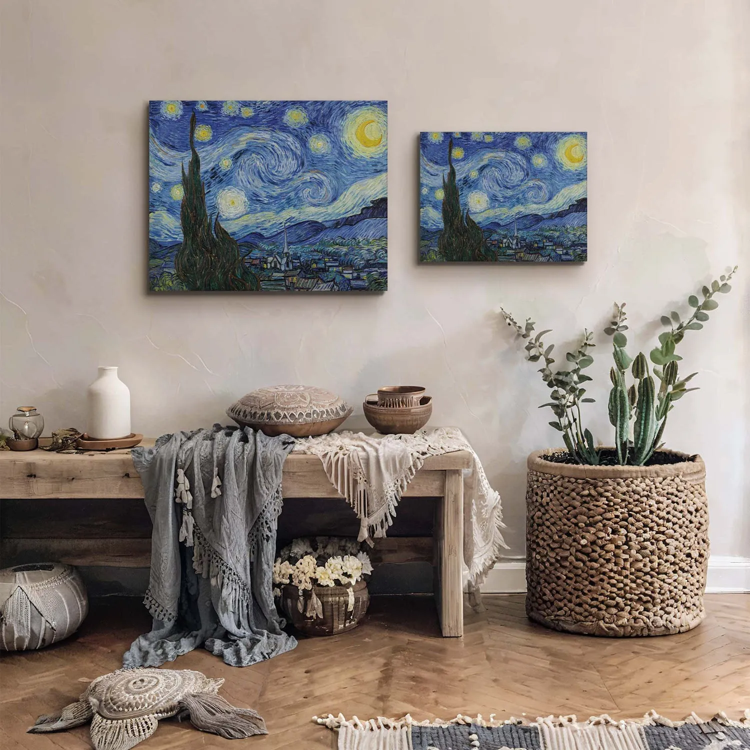 Starry Night Canvas Print, Van Gogh Wall Art, Starry Night Canvas Wall Art, Vincent Van Gogh Wall Art, Ready To Hang for Living Room Home Wall Art, C2436