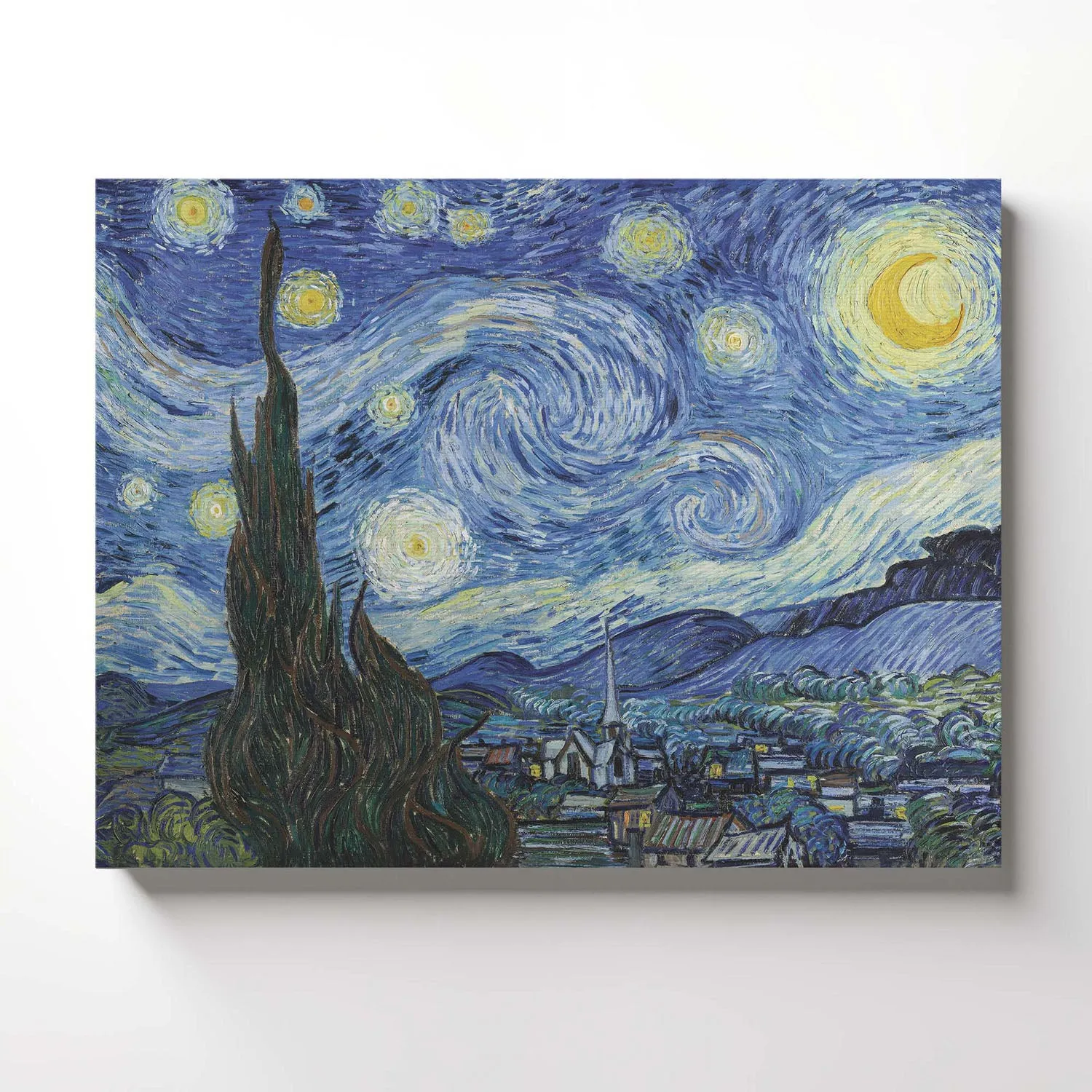Starry Night Canvas Print, Van Gogh Wall Art, Starry Night Canvas Wall Art, Vincent Van Gogh Wall Art, Ready To Hang for Living Room Home Wall Art, C2436