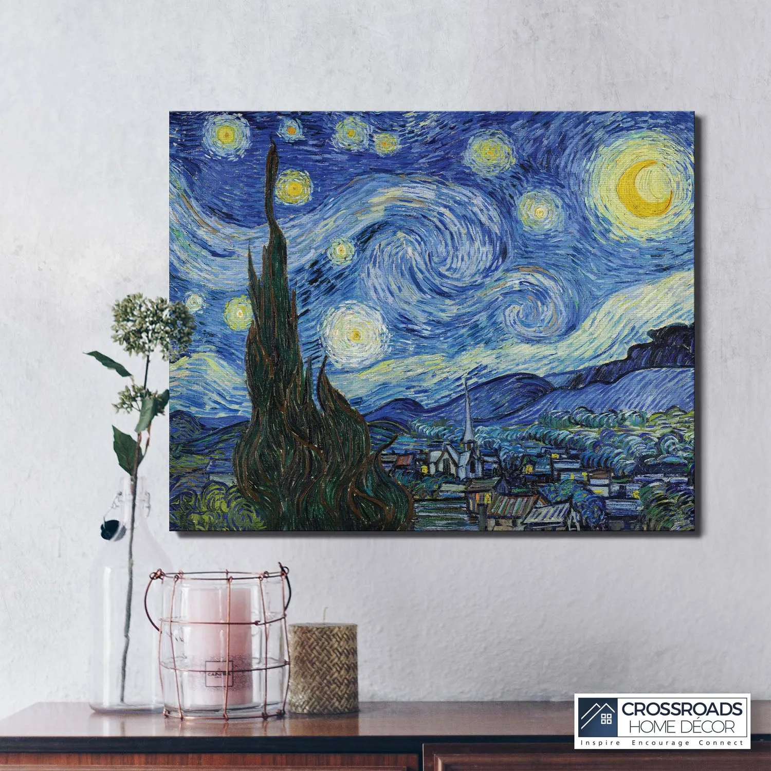 Starry Night Canvas Print, Van Gogh Wall Art, Starry Night Canvas Wall Art, Vincent Van Gogh Wall Art, Ready To Hang for Living Room Home Wall Art, C2436
