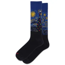 Starry Night Christmas Men's Crew Socks