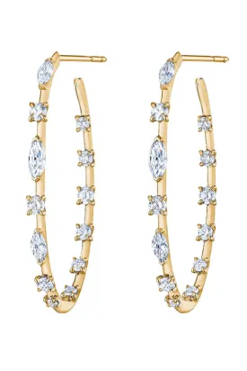 Starry Night Diamond Hoop Earrings