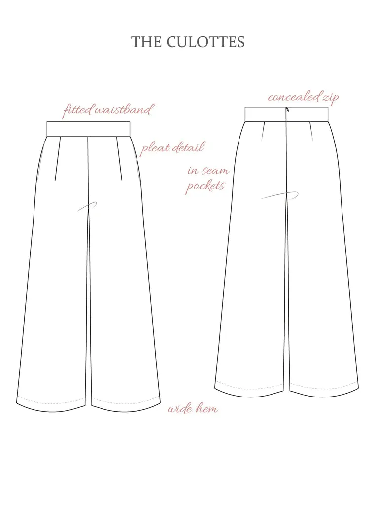 THE AVID SEAMSTRESS • The Culottes Sewing Pattern