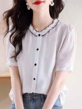 Versatile Chiffon Short-sleeved Shirt