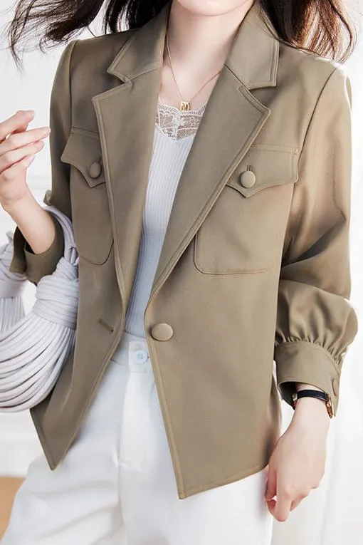 Versatile Solid Color Blazer