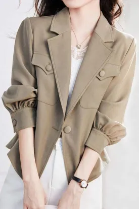 Versatile Solid Color Blazer