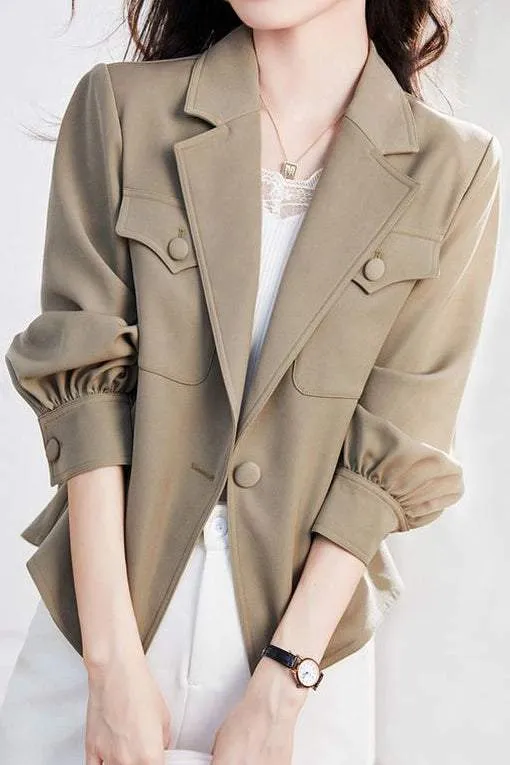Versatile Solid Color Blazer
