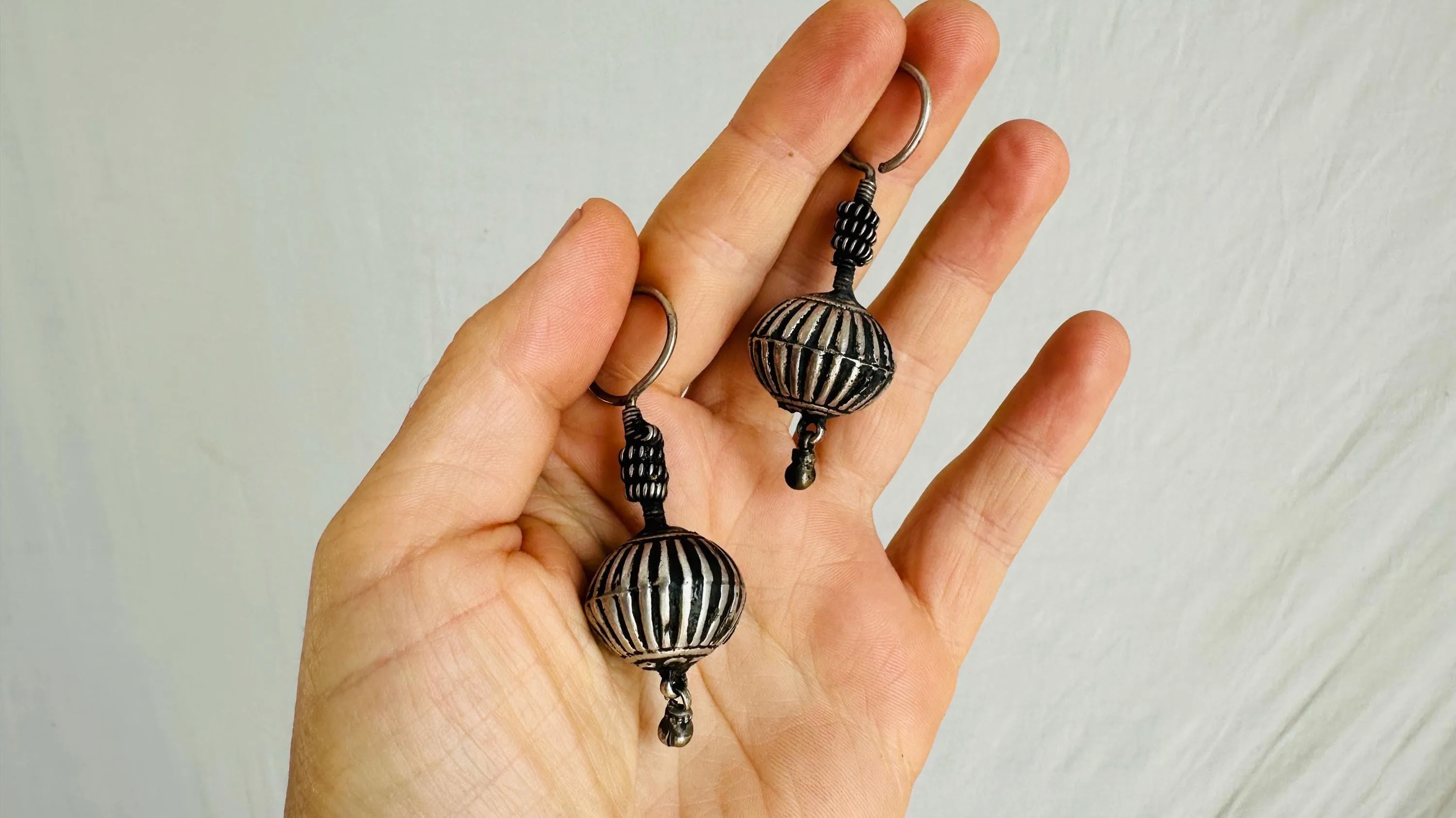 Vintage Silver Tribal Earrings. 2617
