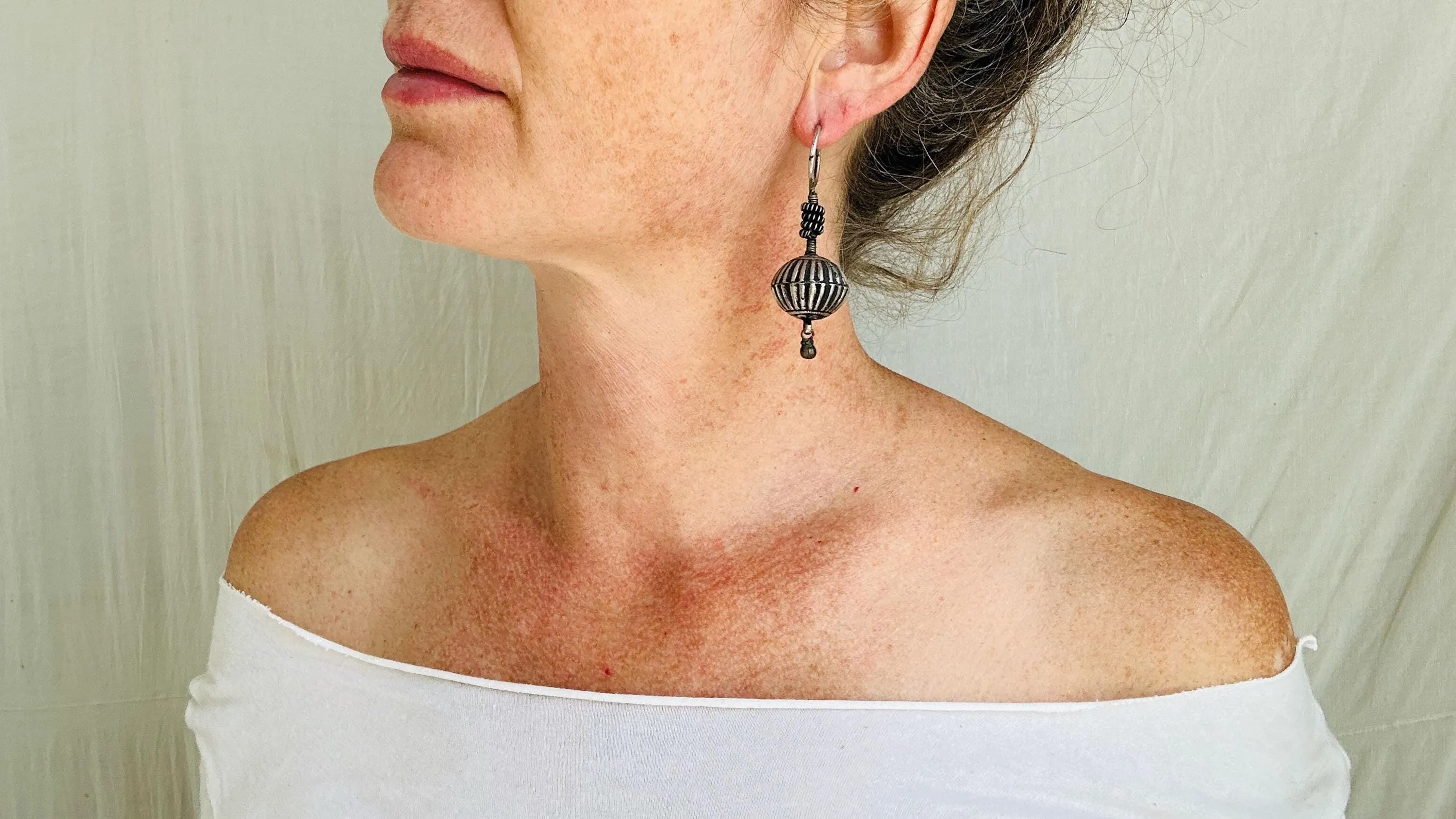 Vintage Silver Tribal Earrings. 2617