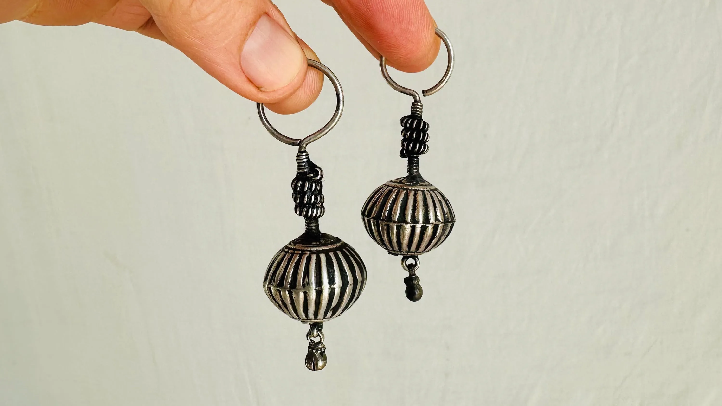 Vintage Silver Tribal Earrings. 2617